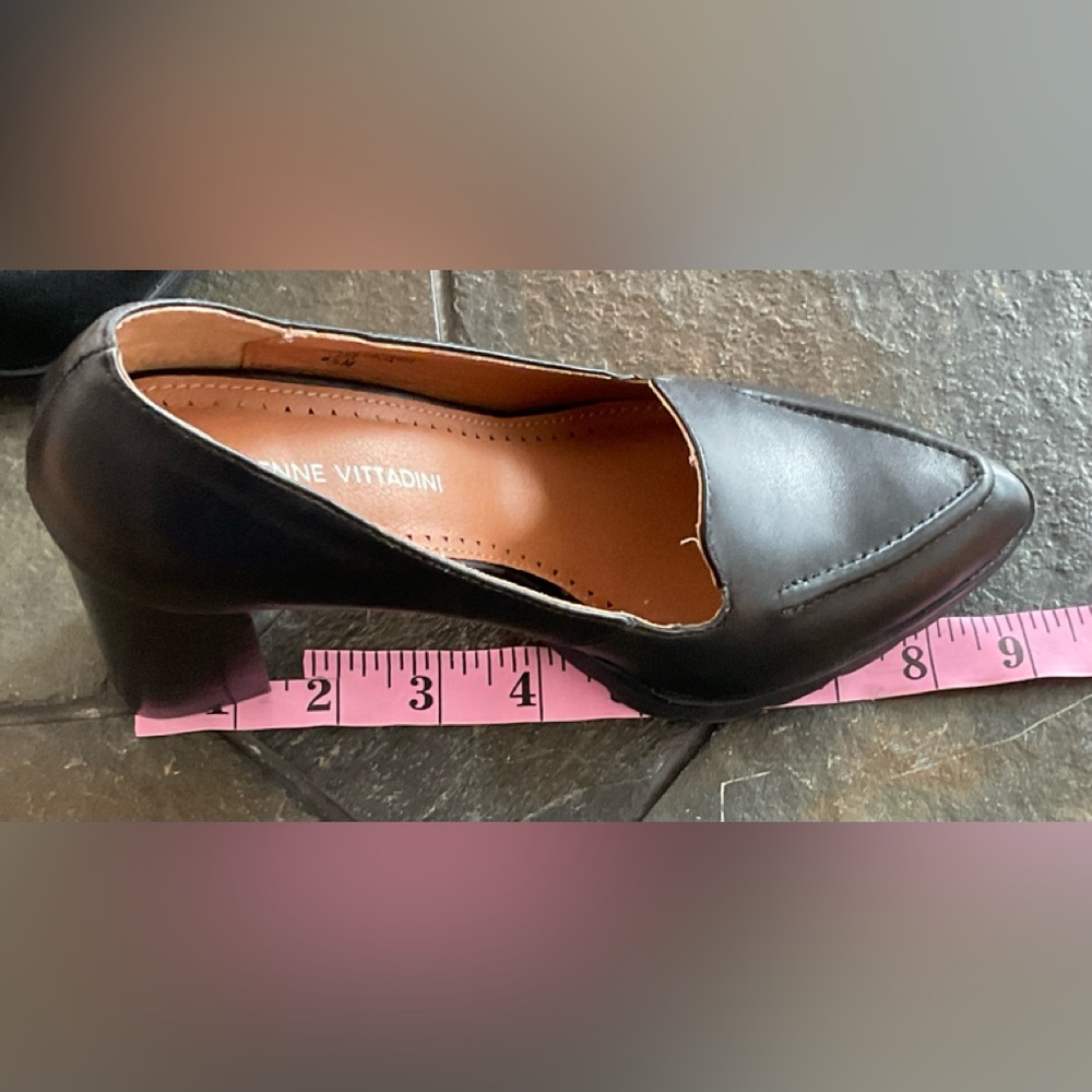 Adrienne Vittadini Black Genuine Leather Lag Sole Heels size 6.5 - Picture 10 of 11